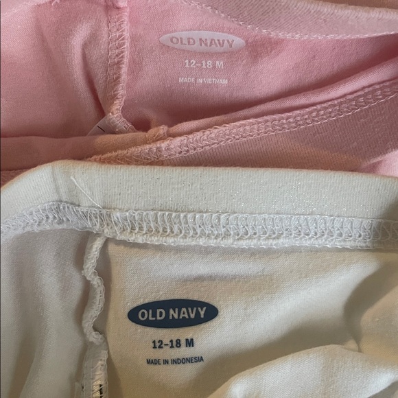 Old Navy Pink and White Kids Leggings Size 12-18months - Picture 3 of 6